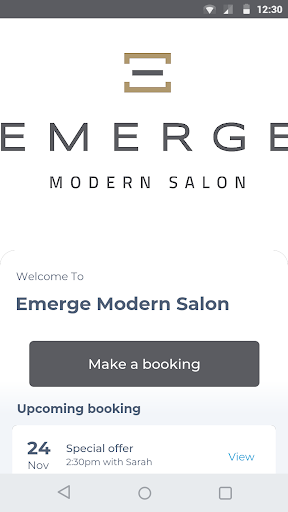 Android application Emerge Modern Salon screenshort
