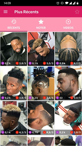 Android application AfroBarber: men afro hairstyle screenshort