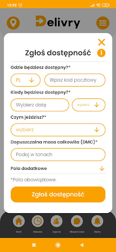 Android application ExtraFlota by Delivry screenshort