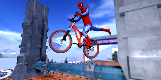 Bicycle Super Hero Ramp Stunts