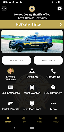 Android application Monroe CSO screenshort