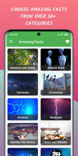 Android application Amazing Daily Facts-Cool Facts screenshort