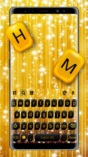 Android application Sparkling Gold Keyboard Backgr screenshort