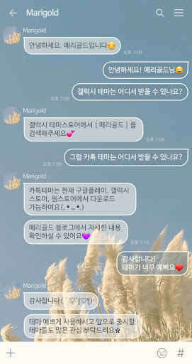 [메리골드] 가을 바람 카톡 테마 Screen 2