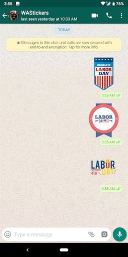 Labor Day Stickers to WhatsApp Screen 2