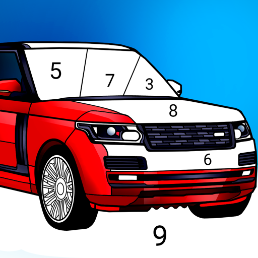 Página para colorir de carro de corrida com rosto de veículo