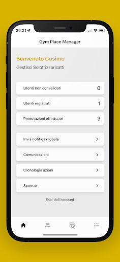 GymPlace Manager Screen 2