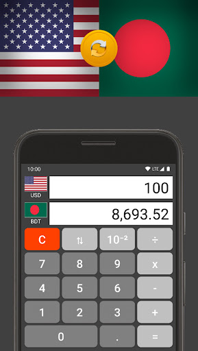 Android application US Dollar / Bangladeshi Taka screenshort