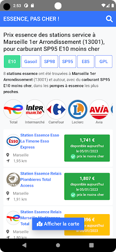 EPC : prix essence & carburant Screen 3