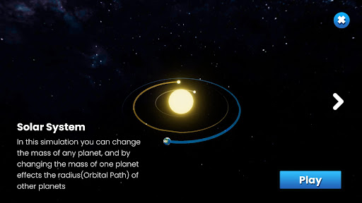 Solar System Simulation Screen 2