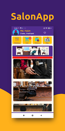 Android application SalonApp - Appointment Booking screenshort