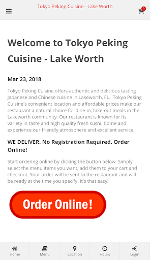 Android application Tokyo Peking Lake Worth screenshort