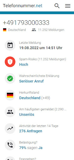 Spam Anrufe: Telefonnummer.net Screen 2