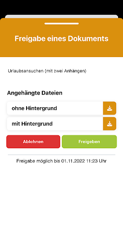jeannie Freigabe-App Screen 3