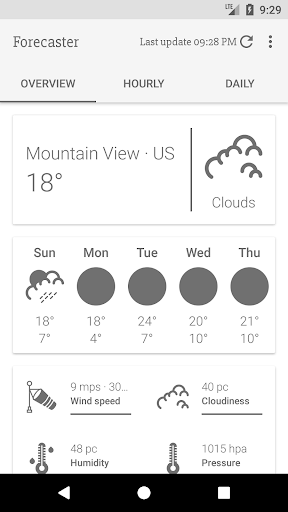 Android application Dark Forecaster screenshort