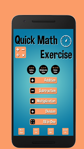 Android application Quick Math Exercise screenshort