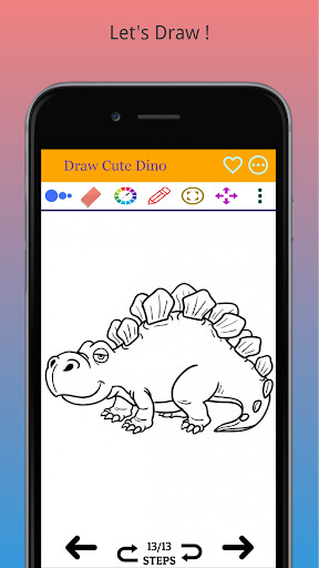 How to Draw Kawaii Dino