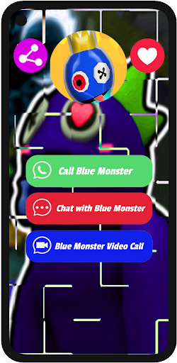 Android application Blue Monster Fake Video Call screenshort