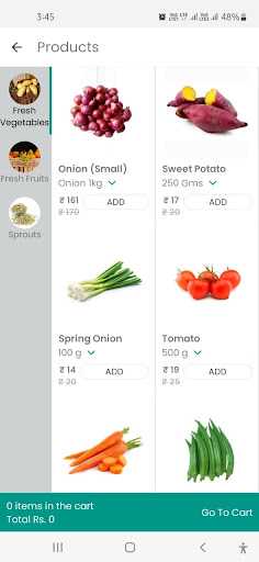 Android application Make my day grocery screenshort