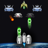 Earth and space invaders icon