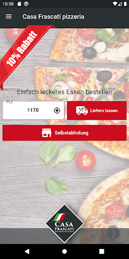 Android application Casa Frascati Pizzeria screenshort