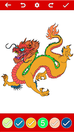 Android application Dragons Color By Number Book screenshort