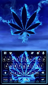 Neon Blue Weed Keyboard Theme Unknown
