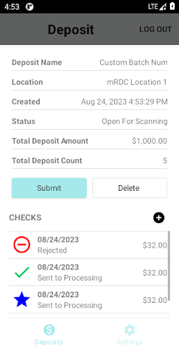 Mobile Business Deposit Screen 3