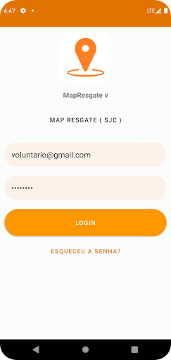 Android application MapResgate screenshort