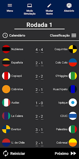 Visualização do aplicativo
