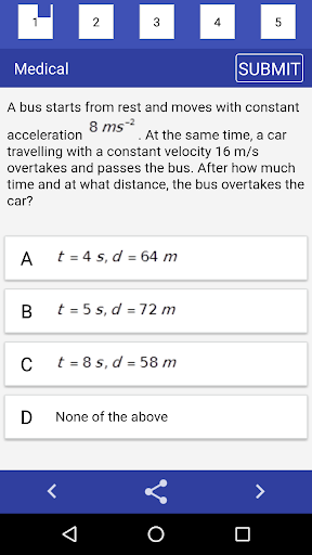 Medical entrance exam practice Screen 2