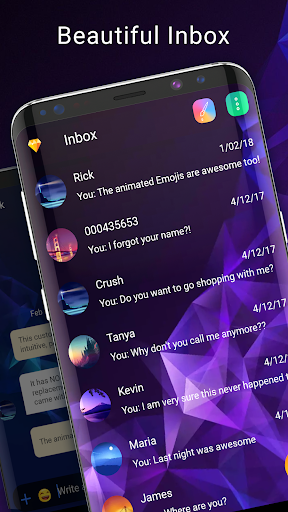 Android application Neon galaxy messenger theme screenshort