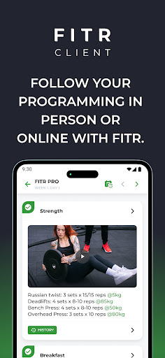 Screenshot of FITR - Client App