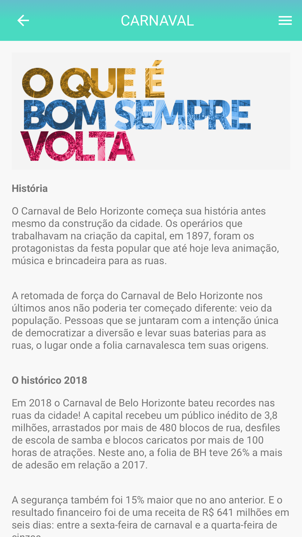 Android application Carnaval Belô screenshort