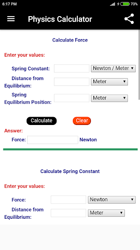 Physics Calculator Screen 3