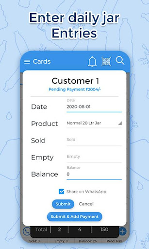 MonthlyCards Water Business Screen 2