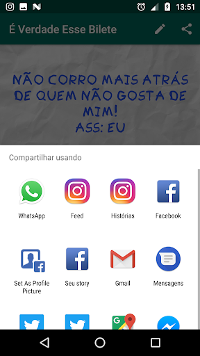 É VERDADE ESSE BILETE APP Screen 3