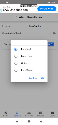 Conferir Acertos na Loteria Screen 2