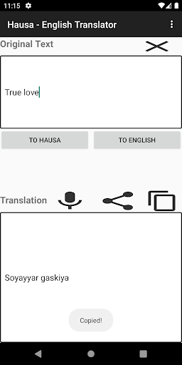 Hausa - English Translator Screen 2