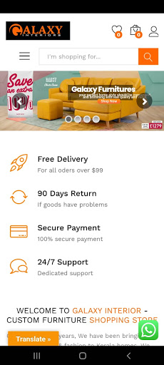 Android application Galaxy Furniture screenshort