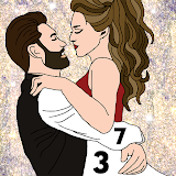 Bride & Groom Color by Number:Glitter, Crayon Book icon