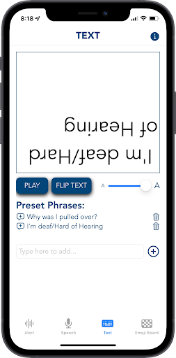 BeAware d/Deaf Assistant Screen 3