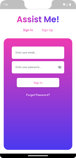 Android application AssistMe! screenshort