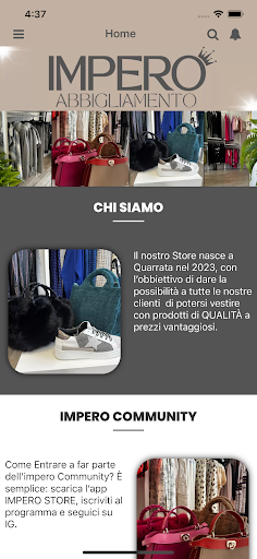 Android application Impero Abbigliamento screenshort