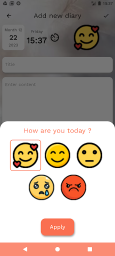 Menty Diary Screen 3