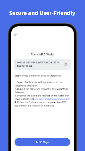 Android application Safeheron Snap screenshort