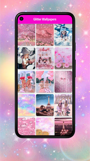 Android application pink glitter background GIF screenshort