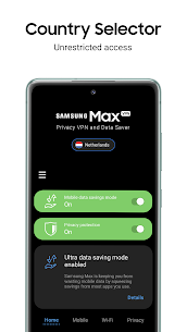 Samsung Max VPN y ahorro de datos MOD APK (Premium desbloqueado) 3