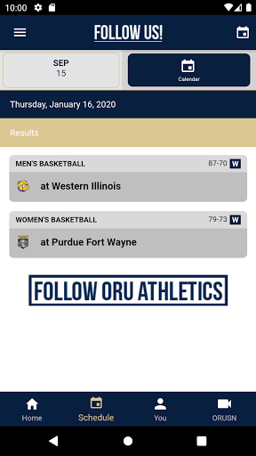 ORU Athletics Screen 2