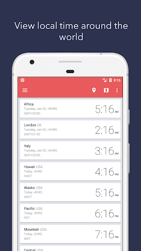 Android application World Clock & USA TIME screenshort
